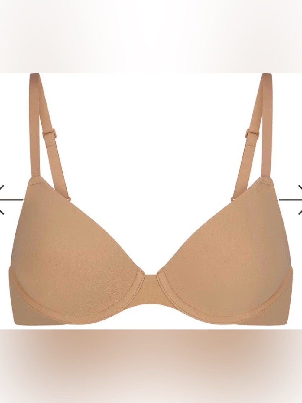 SKIMS T Shirt Bra, peach color, 36 C, molded demi coverage